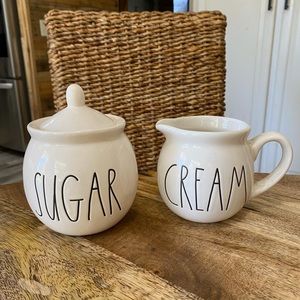 Rae Dunn SUGAR & CREAM containers and lids